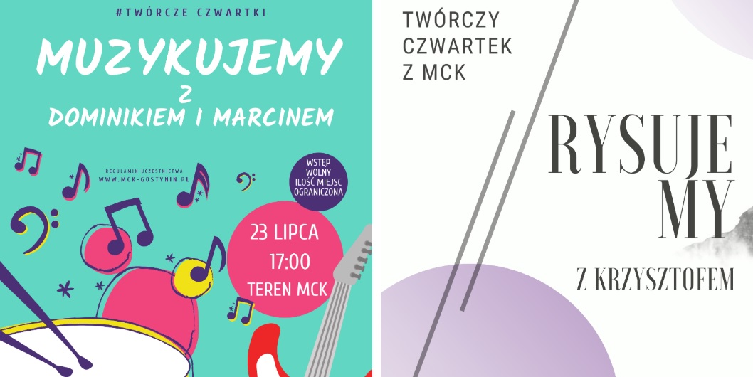 23/07 | Muzykujemy z Dominikiem i Marcinem + Rysujemy z Krzysztofem – TWÓRCZY CZWARTEK