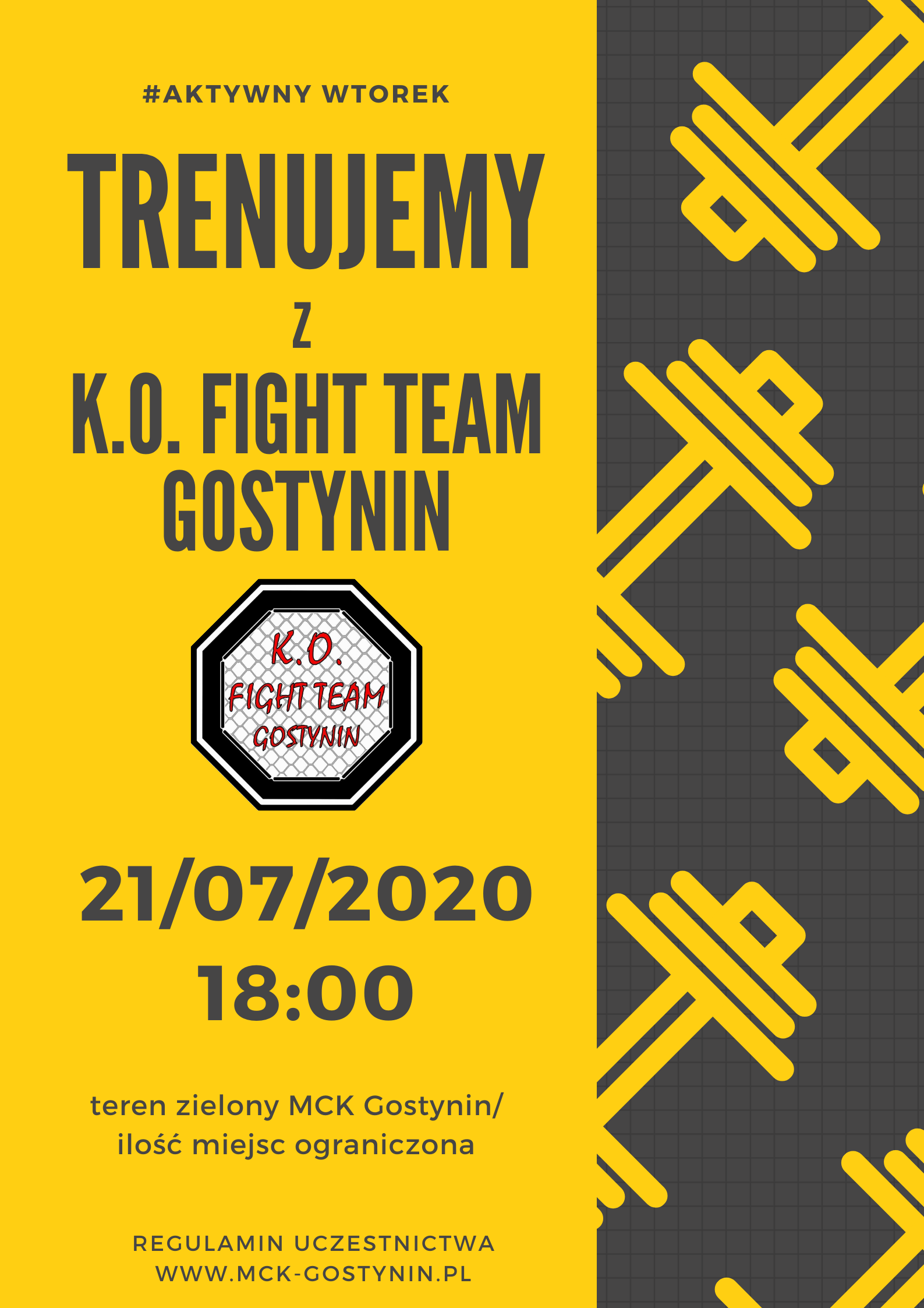 21/07 | Trenujemy z K.O. Fight Team Gostynin – AKTYWNY WTOREK