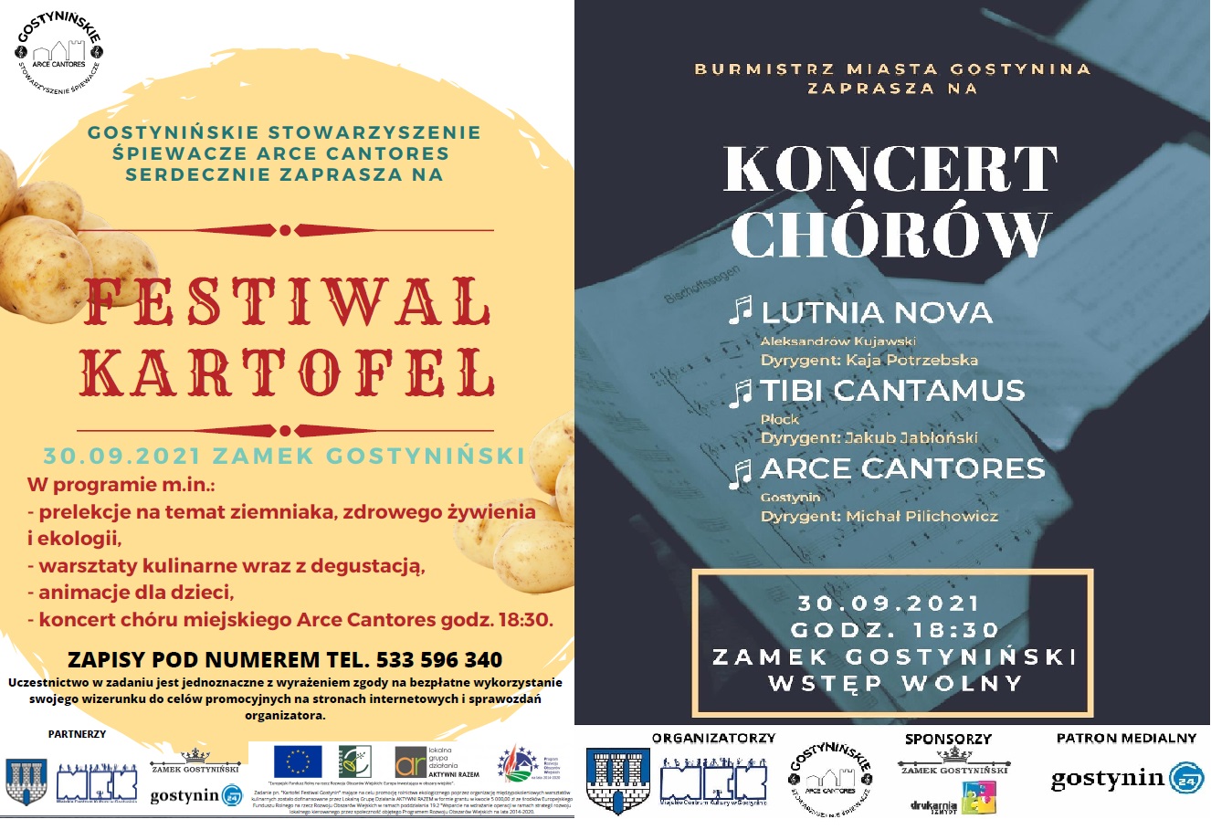 30/09 | Arce Cantores zaprasza – Festiwal Kartofel i Koncert Chórów na Zamku